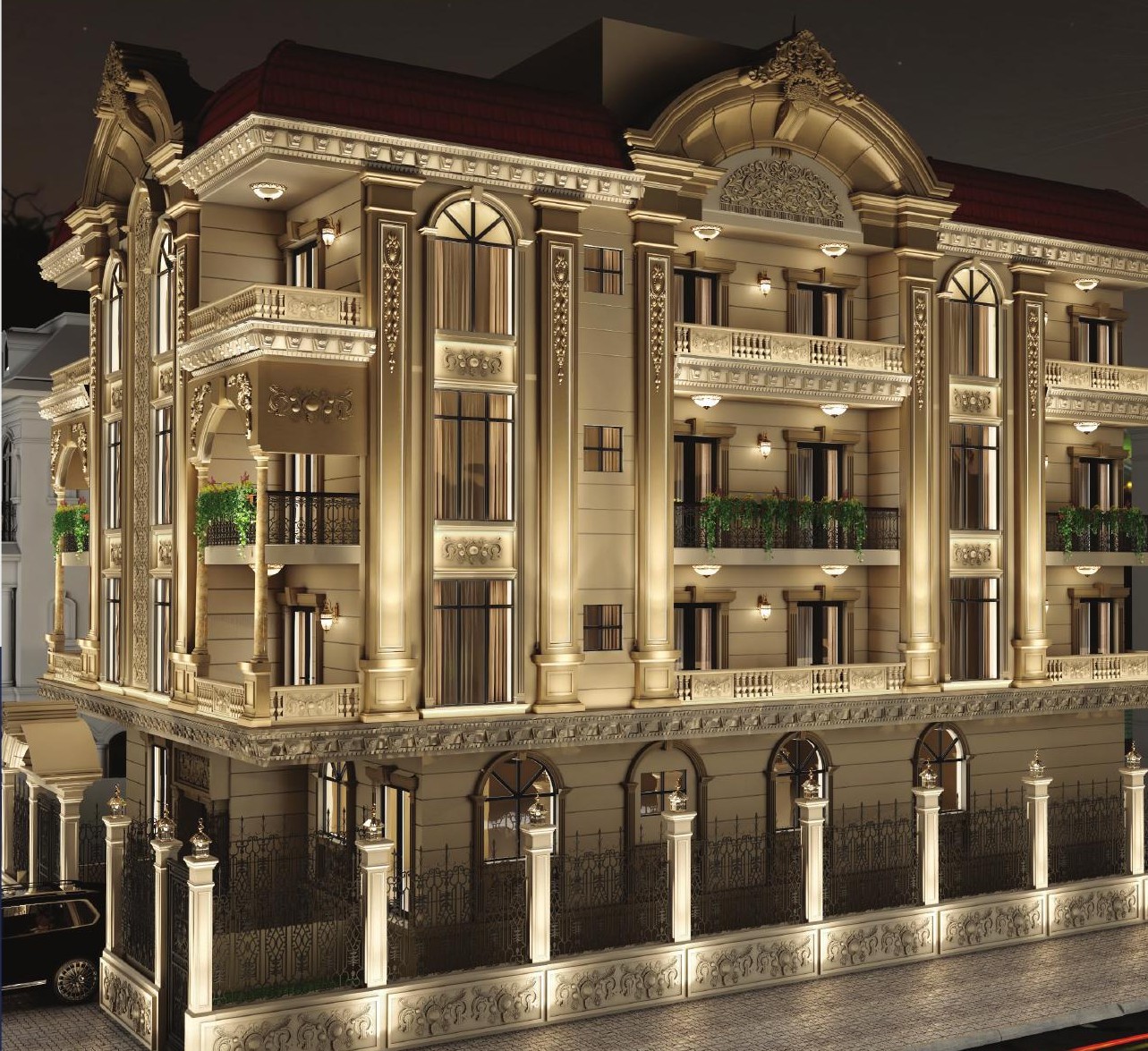 E72 — The North House — Corner perspective at night