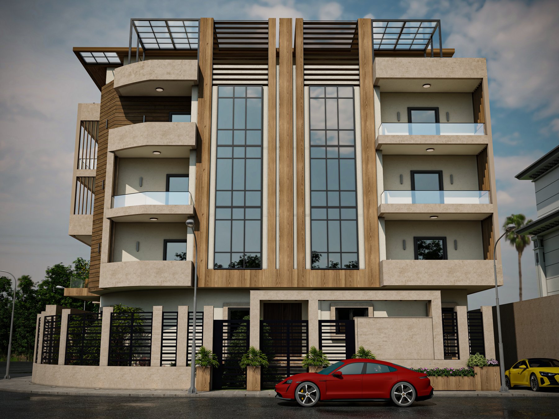 A-260 — New Cairo — Side facade with terraces