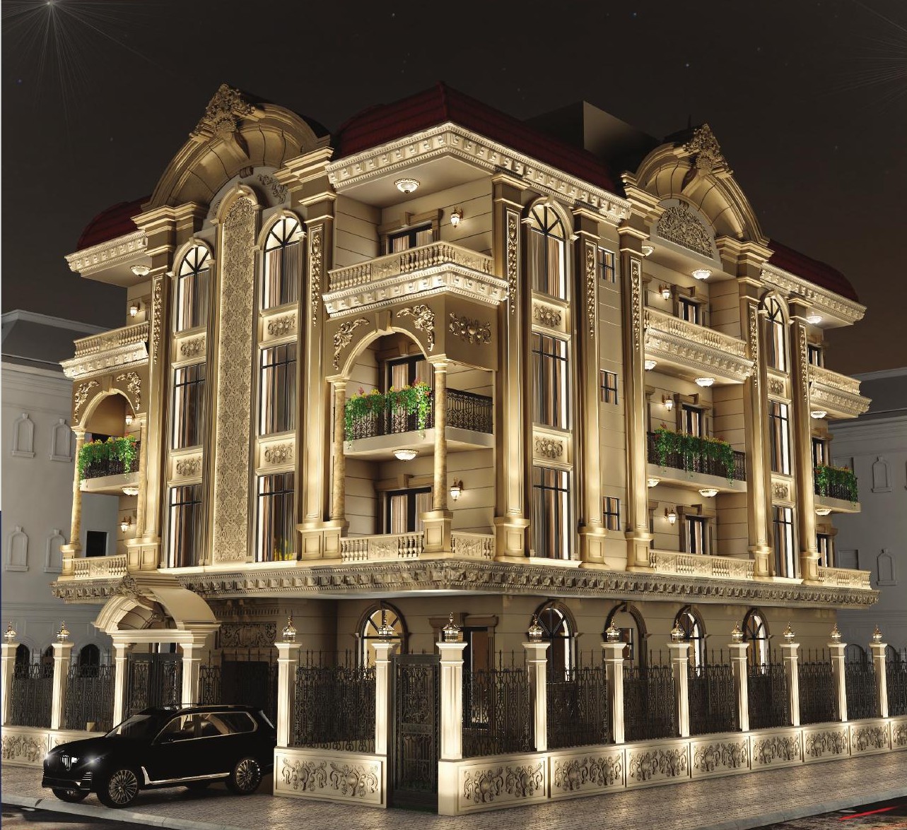 E72 — The North House — Facade at night