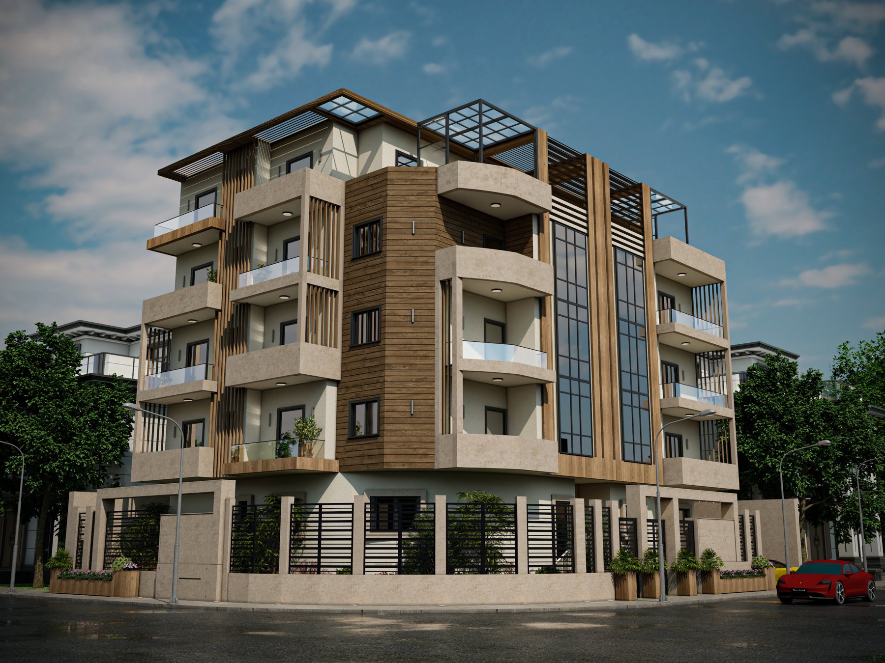 A-260 — New Cairo — Street view and boundary fence